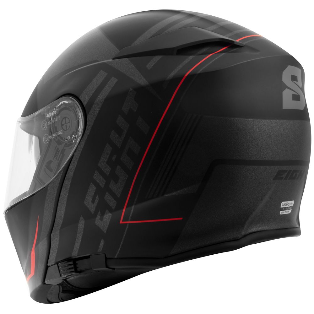 Casque moto modulable noir et rouge-S550 - LE PRATIQUE DU MOTARD