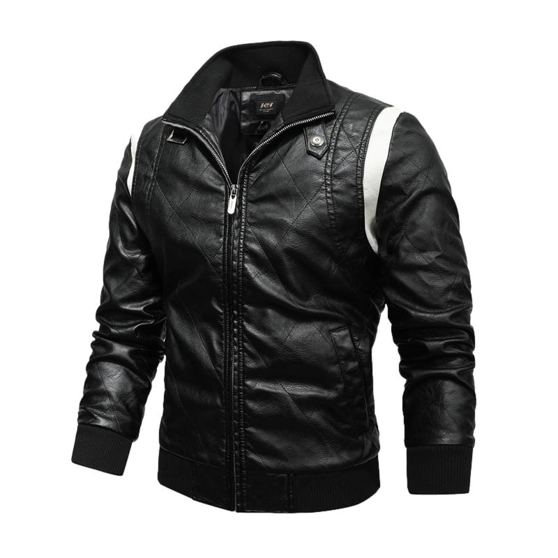 Veste cuir homme noir et blanc - LE PRATIQUE DU MOTARD