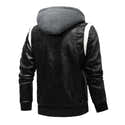 Veste En Similicuir Noir à Capuche Pour Femme SIYAN - Style Motard, Fermeture Éclair, Taille S Au 7XL - 5