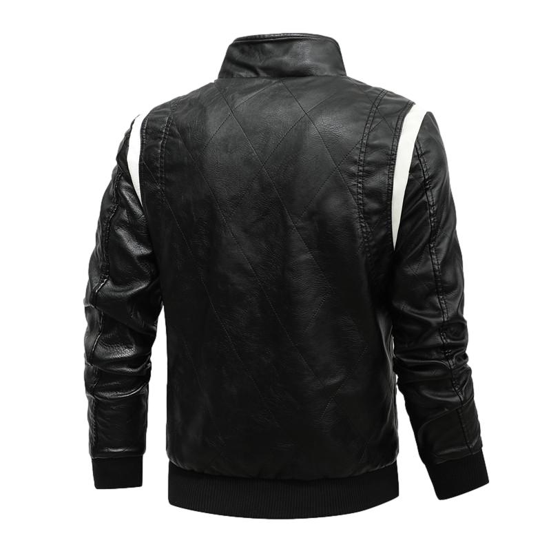 Veste cuir homme noir et blanc - LE PRATIQUE DU MOTARD