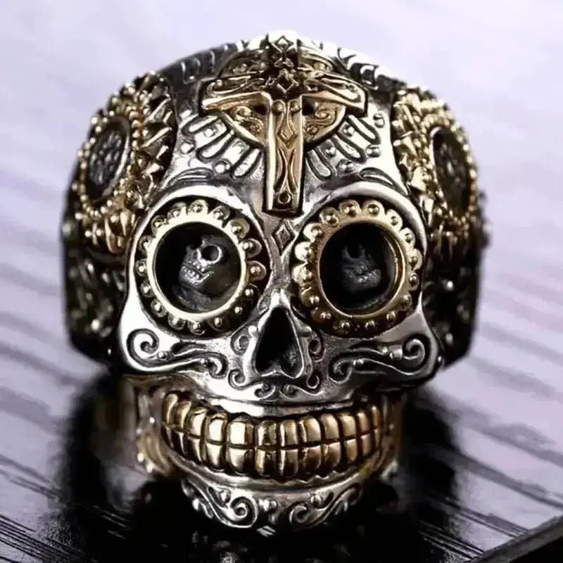 Bague motard - Crâne mexicain - LE PRATIQUE DU MOTARD