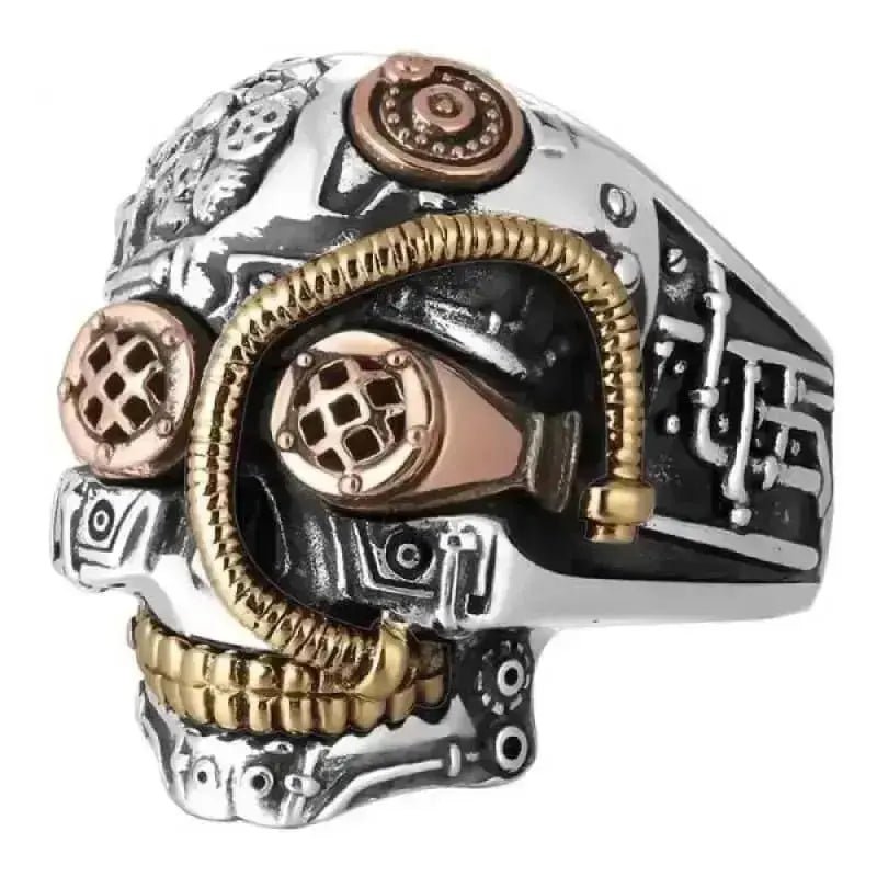 Bague motard - Steampunk (Argent) - LE PRATIQUE DU MOTARD