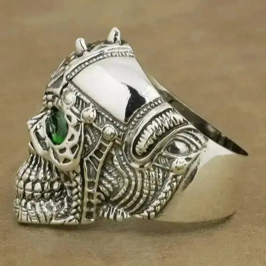 Bague motard - Tête de mort ténébreuse (argent) - LE PRATIQUE DU MOTARD