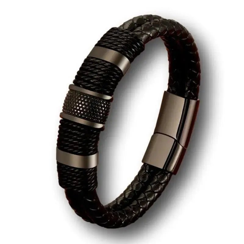 Bracelet moto cuir acier - LE PRATIQUE DU MOTARD