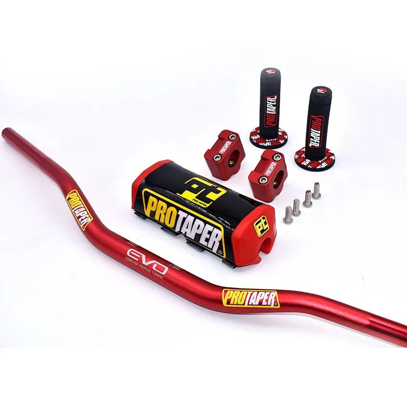 Guidon Pro taper rouge - LE PRATIQUE DU MOTARD