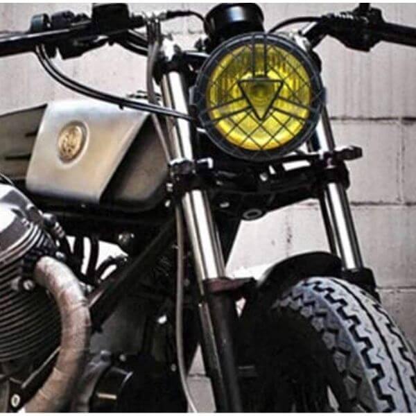 Phare moto vintage jaune - LE PRATIQUE DU MOTARD