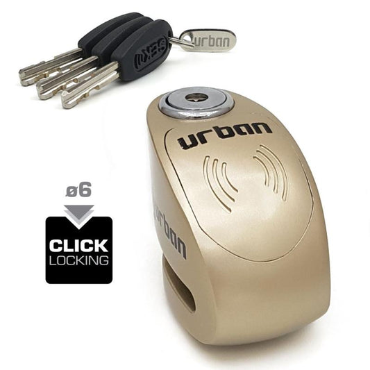 Bloque Disque moto avec ALARME - Bronze Ø6 mm - LE PRATIQUE DU MOTARD