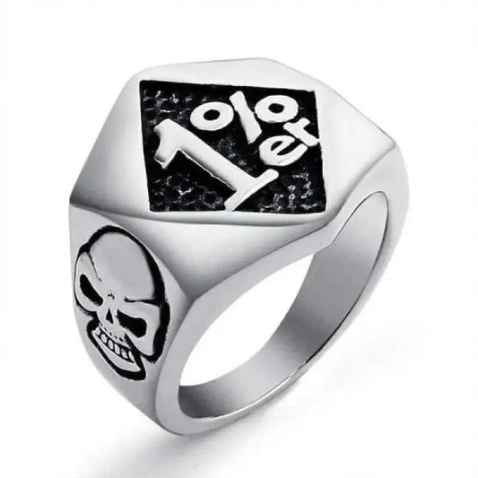 Bague motard en acier - Gang 1% - Le Pratique du Motard