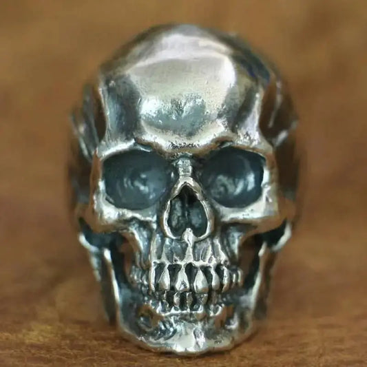 Bague motard tête de mort égyptienne (Argent) - Le Pratique du Motard
