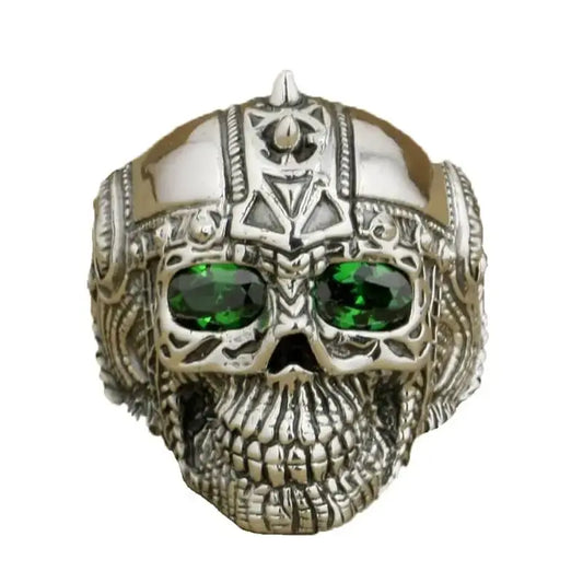 Bague motard - Tête de mort ténébreuse (argent) - Le Pratique du Motard