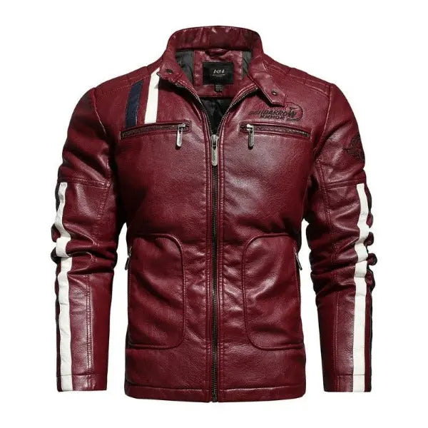 Blouson cuir rouge homme vintage Le Pratique du Motard