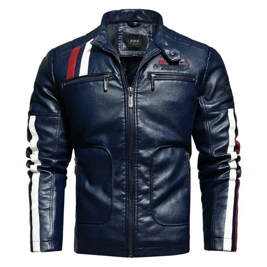 Blouson cuir vintage - BLEU Le Pratique du Motard