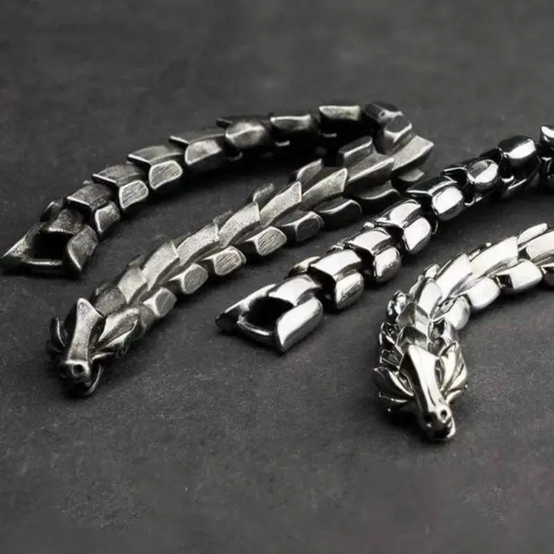 BRACELET BIKER "ÉCAILLES DE DRAGON " - Le Pratique du Motard