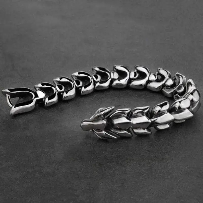 BRACELET BIKER "ÉCAILLES DE DRAGON " - Le Pratique du Motard