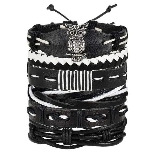 Bracelet biker en tresses de cuir véritable - Le Pratique du Motard