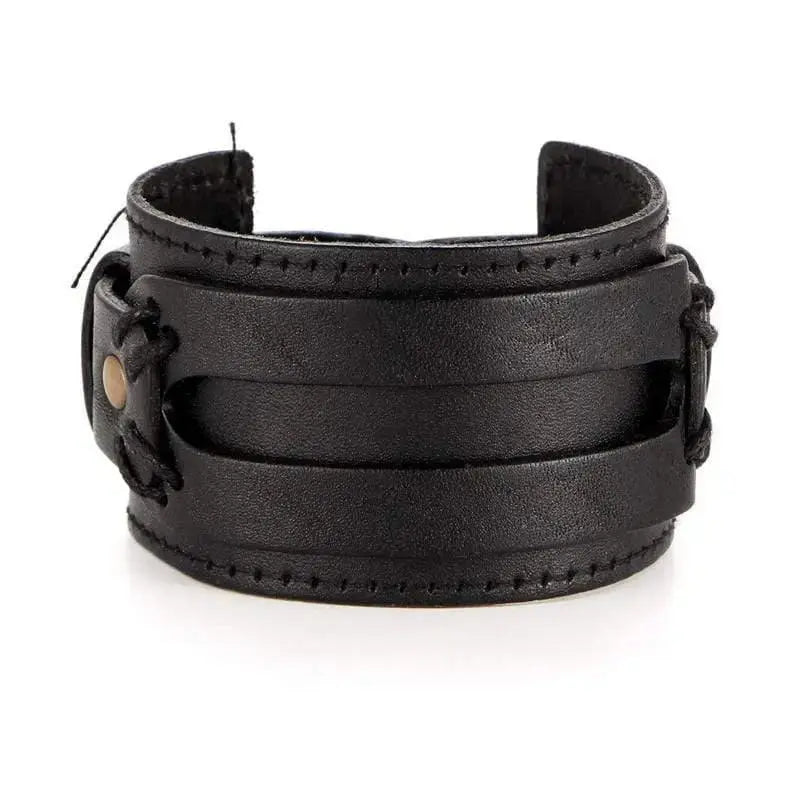 BRACELET MANCHETTE EN CUIR - Le Pratique du Motard