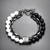 Bracelet motard chaine et pierre - Le Pratique du Motard