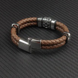 Bracelet motard homme Cuir/Acier - Le Pratique du Motard