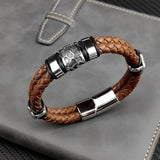 Bracelet motard homme Cuir/Acier - Le Pratique du Motard