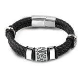 Bracelet motard homme Cuir/Acier - Le Pratique du Motard