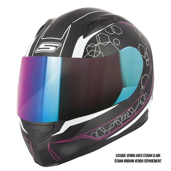 Casque Moto Intégral femme- S448 Noir et Rose Le Pratique du Motard