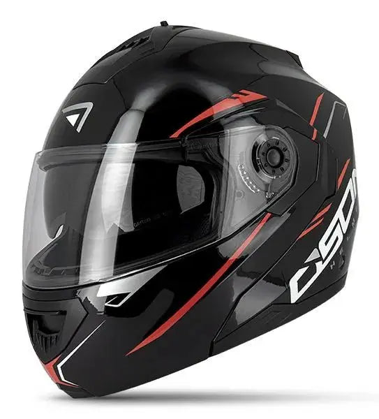 Casque moto modulable - Noir/ rouge S520 Le Pratique du Motard