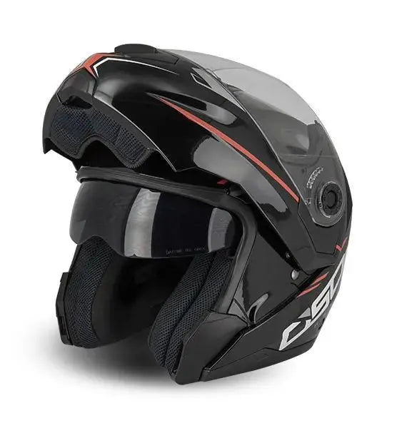 Casque moto modulable - Noir/ rouge S520 Le Pratique du Motard