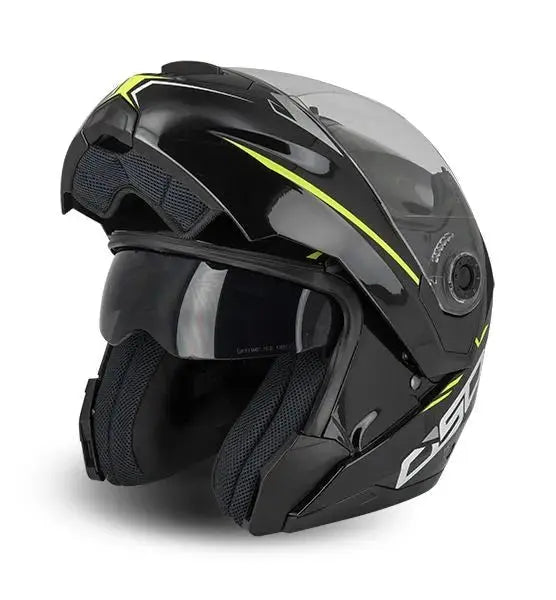 Casque moto modulable - Noir/Jaune S520 Le Pratique du Motard