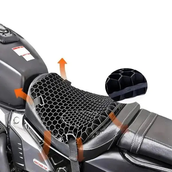 Lisyline Coussin de siège de moto en gel absorbant les chocs