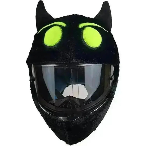 black cat motorcycle helmet Humorous Black Cat Motorcycle Helmet Cover: Protect with Style!