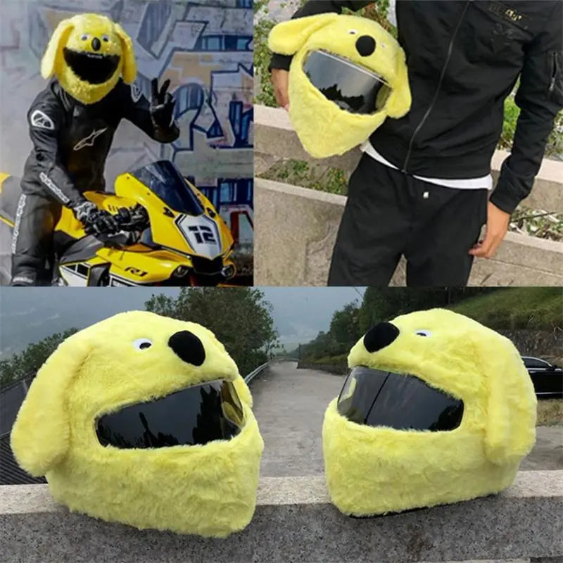 Couvre Casque Moto - Chien Jaune - Le Pratique du Motard