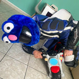 Couvre Casque Moto - Peluche bleu - Le Pratique du Motard