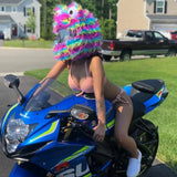 Couvre Casque Moto - Peluche Multicolor - Le Pratique du Motard