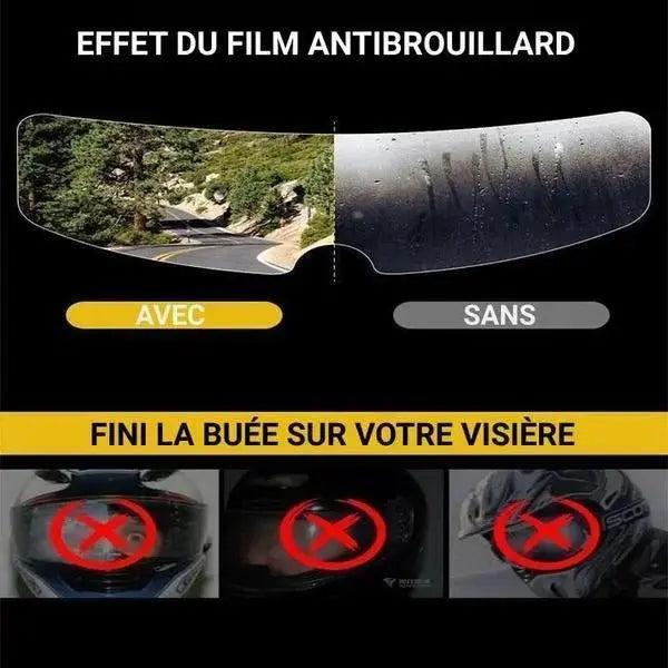 Patch Anti-buée Pour Casque, Film Universel Haute Transparence Pour Visière  De Casque 24,5 Cm/9,6 Pouces Pour Moto 