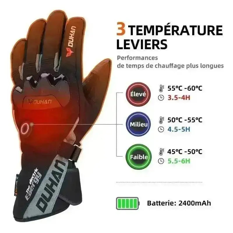 Acheter Gants chauffants à batterie électrique pour hommes et femmes,  imperméables, pour l'hiver, gants thermiques chauffants
