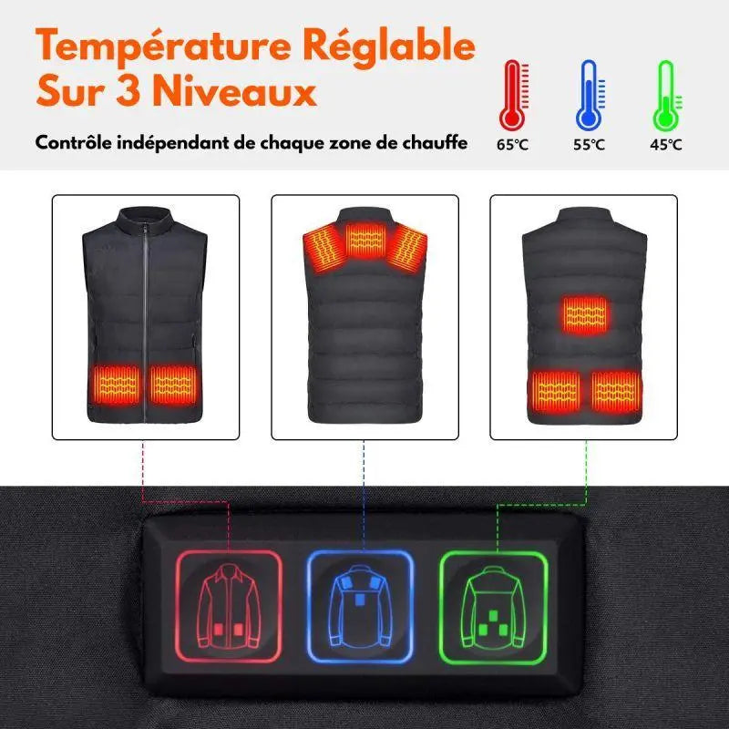 Acheter Gilet chauffant électrique intelligent pour hommes et femmes, gilet  chauffant avec chargeur USB, vêtements d'hiver, chaleur du corps, prise USB  (sans compter la banque d'alimentation)