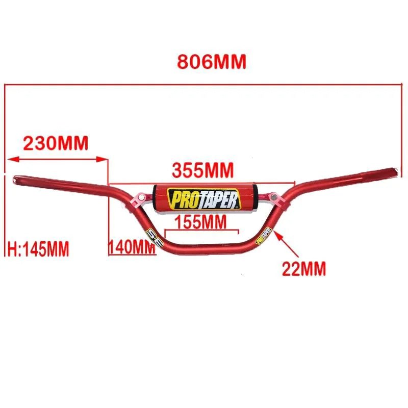 Guidon pro taper - 22mm Rouge - LE PRATIQUE DU MOTARD