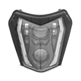 Lampe de Phare LED moto ECE homologuée + Plaque Enduro Offroad Universel XDure SW2 DRL blanc Le Pratique du Motard