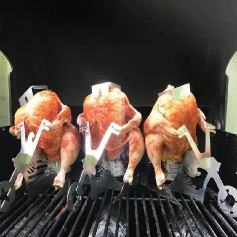 MotoGrill Support à poulet portable BBQ - Le Pratique du Motard