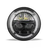 Phare avant 7 pouces LED Compatible Harley Davidson F10 Le Pratique du Motard