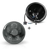 Phare avant LED motos, 5.75 pouces + support - Set Compatible Harley Davidson Dyna Sportster Softail Le Pratique du Motard