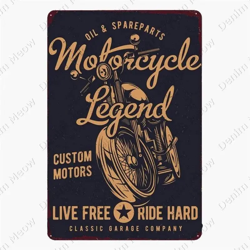 Plaque décorative métalique Moto Garage - Le Pratique du Motard
