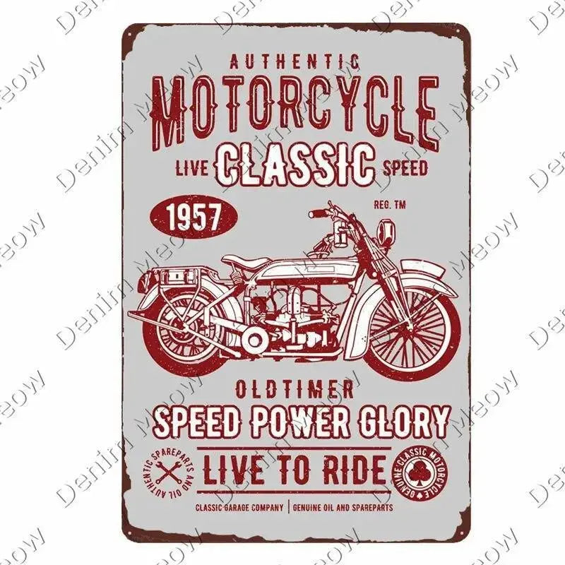 Plaque décorative métalique Moto Garage - Le Pratique du Motard