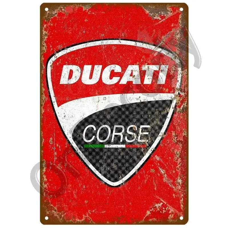 Plaque décorative métallique DUCATI - Le Pratique du Motard