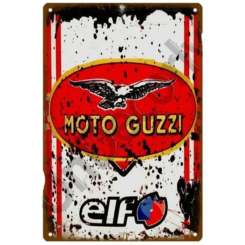 Plaque décorative métallique Moto Guzzi - Le Pratique du Motard