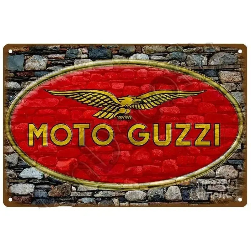 Plaque décorative métallique Moto Guzzi - Le Pratique du Motard