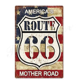 Plaque américaine décorative Route 66 Le Pratique du Motard