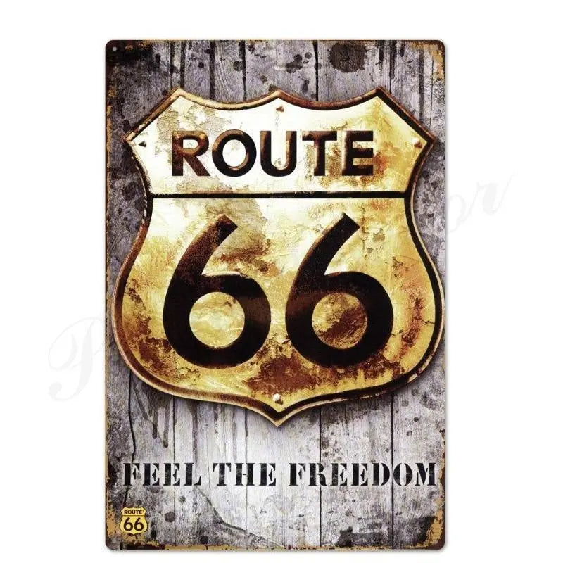 Plaque américaine décorative Route 66 Le Pratique du Motard