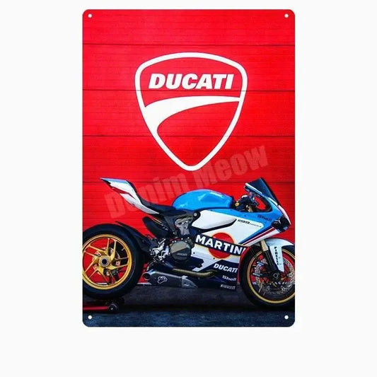 Plaque métalique décorative DUCATI CORSE - Le Pratique du Motard