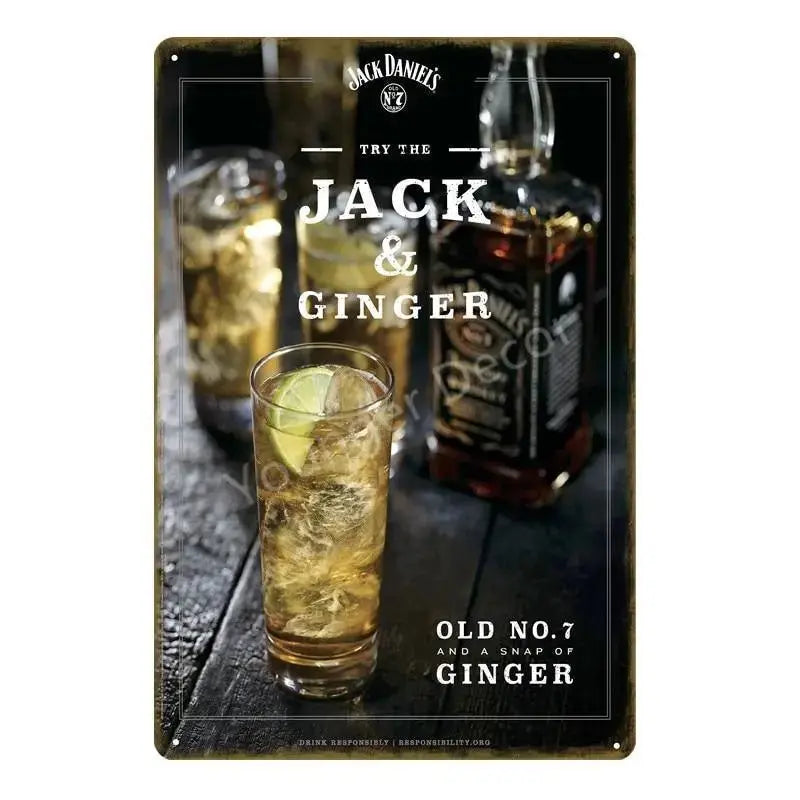 Plaque métallique décorative "Jack Daniel'S" - Le Pratique du Motard